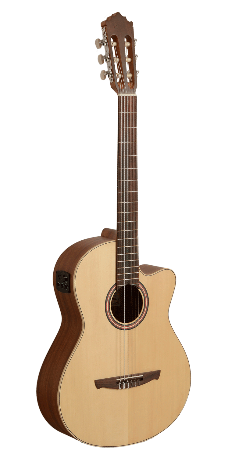Paco Castillo 221CCE crossover electro-classical guitar, front view